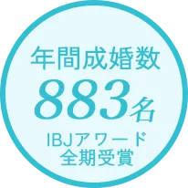 年間成婚数883名 IBJアワード受賞